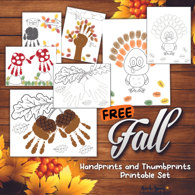 free set of Fall handprint activities