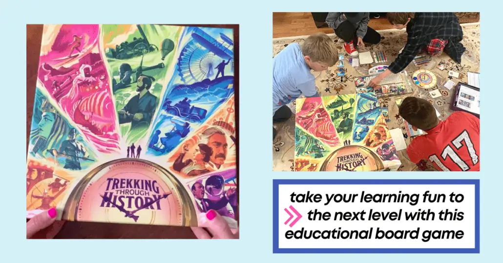 Trekking Through History is an exceptional educational board game that can help you take your learning fun to the next level. It's such a fun way to go back in time, learn facts, and connect with your kids.