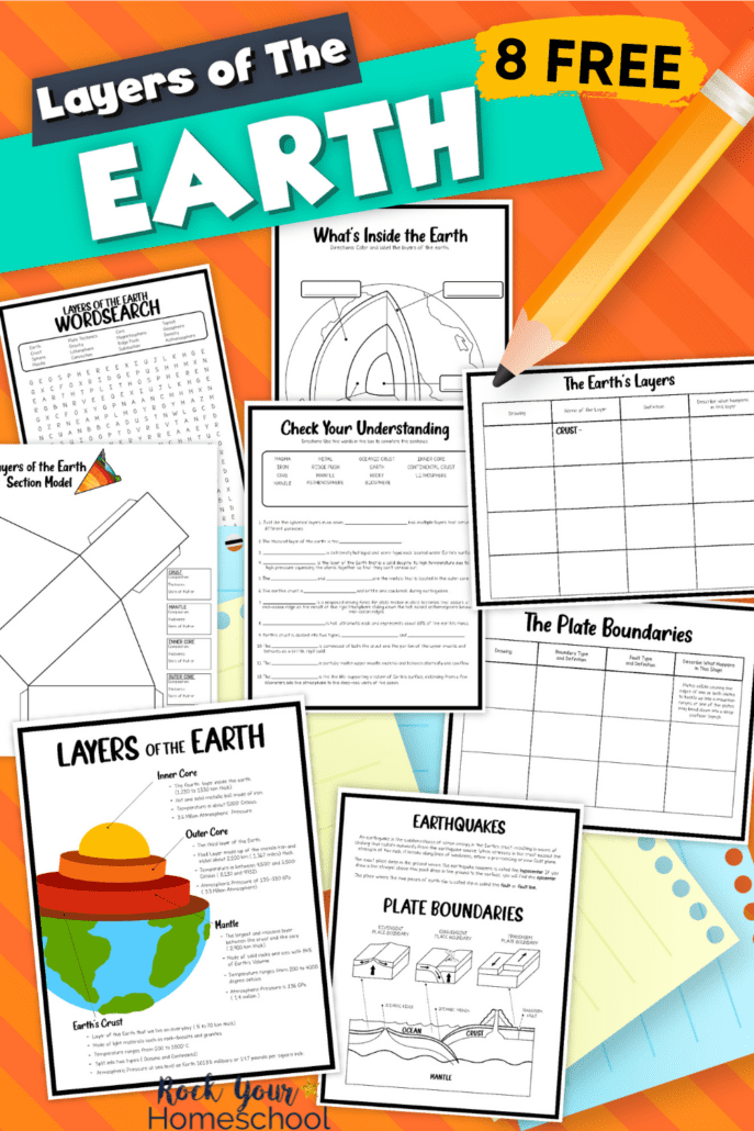 8 free printable layers of the earth activities with pencil