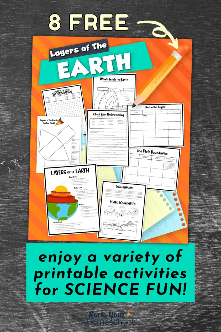 8 free printable pages of layers of the earth activities for special science fun