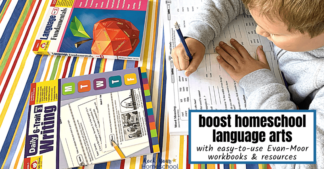 If your homeschool language arts needs a boost, find out how these easy-to-use Evan-Moor workbooks and resources can help you make learning fun for your kids.