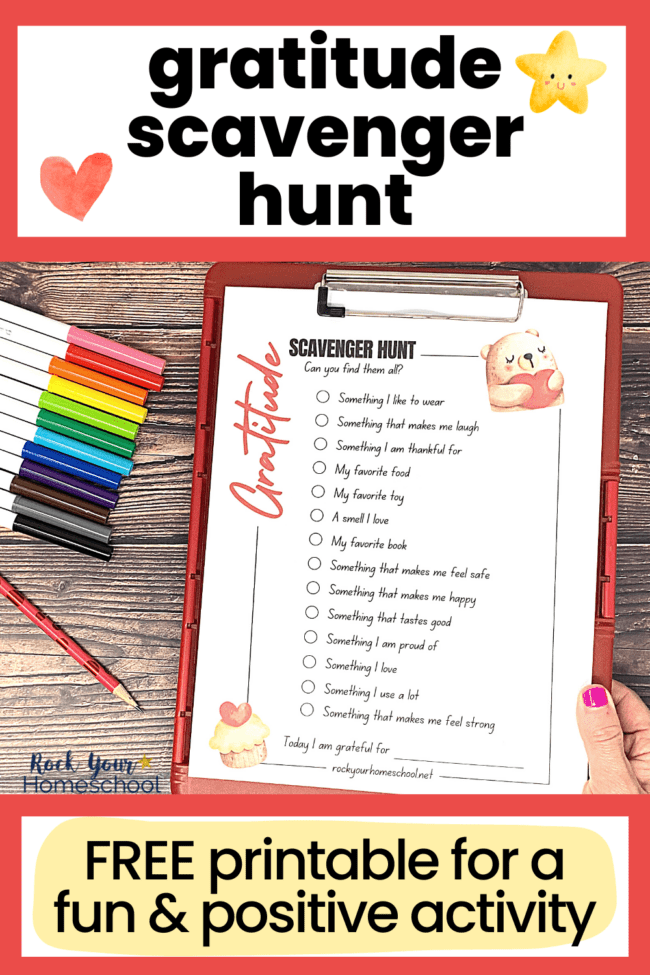 Gratitude Scavenger Hunt: Fun Way For Kids To Be Thankful (Free)