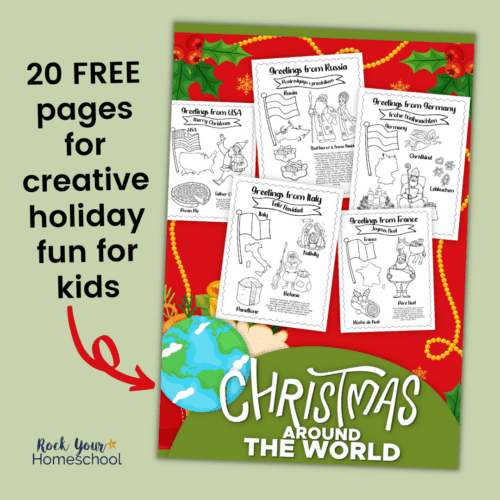 This free pack of 20 Christmas around the world coloring pages is perfect for holiday learning fun for kids.