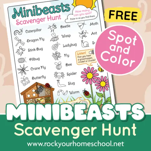This free printable minibeasts scavenger hunt is an awesome way to help your kids outside and explore nature.