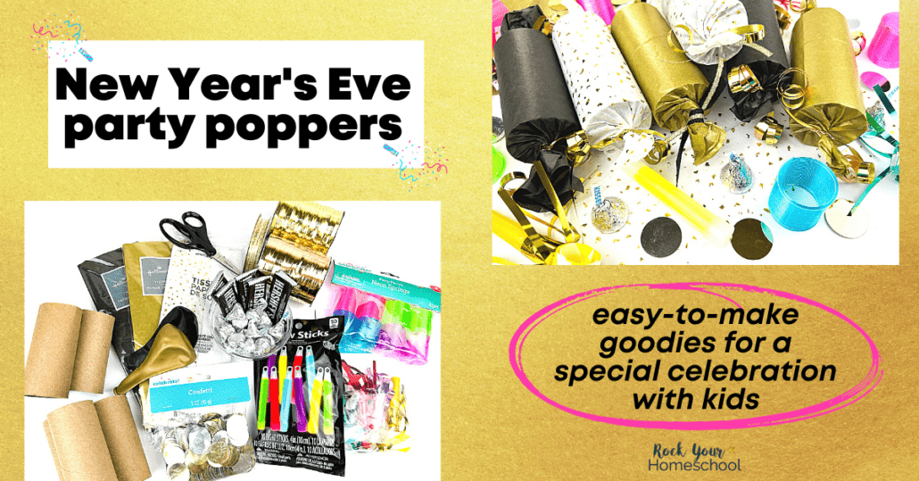 These DIY New Year's Eve Party Poppers are simple, frugal, and festive ways to enjoy a fun celebration with your kids.