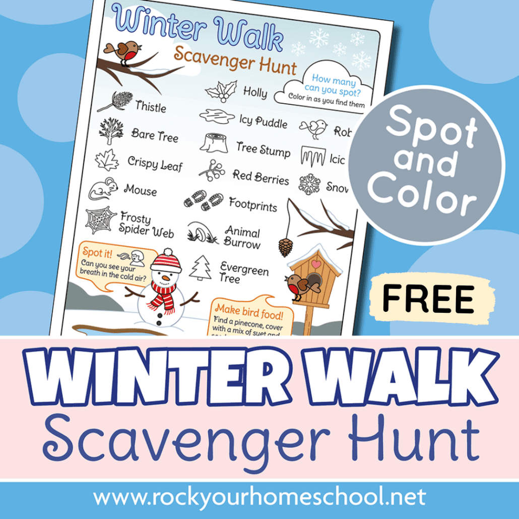 This free printable winter walk scavenger hunt is a wonderful way to enjoy outdoor activities with your kids.
