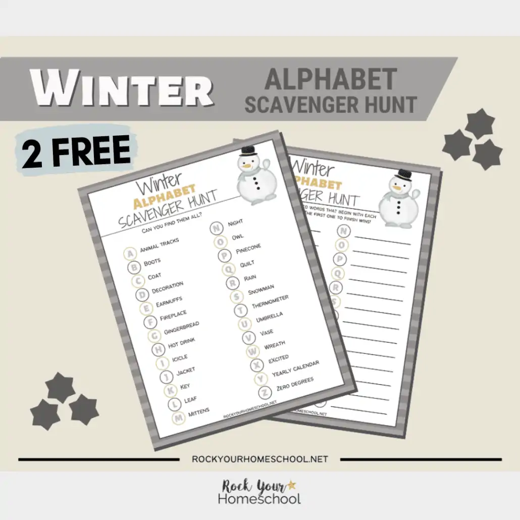 These 2 free printable winter alphabet scavenger hunts are wonderful ways to enjoy special seasonal fun with kids.
