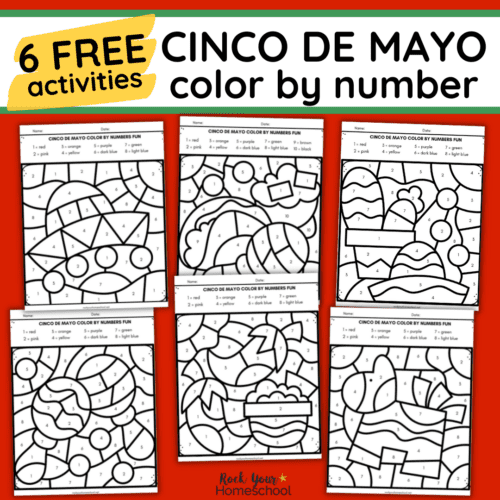This free printable pack of Cinco de Mayo color by number activities is a fun way to celebrate the holiday with kids.