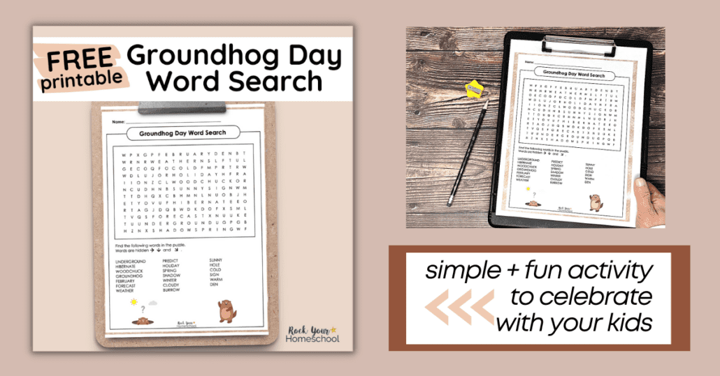 This free printable Groundhog Day word search activity is a simple yet super fun way to celebrate with your kids.