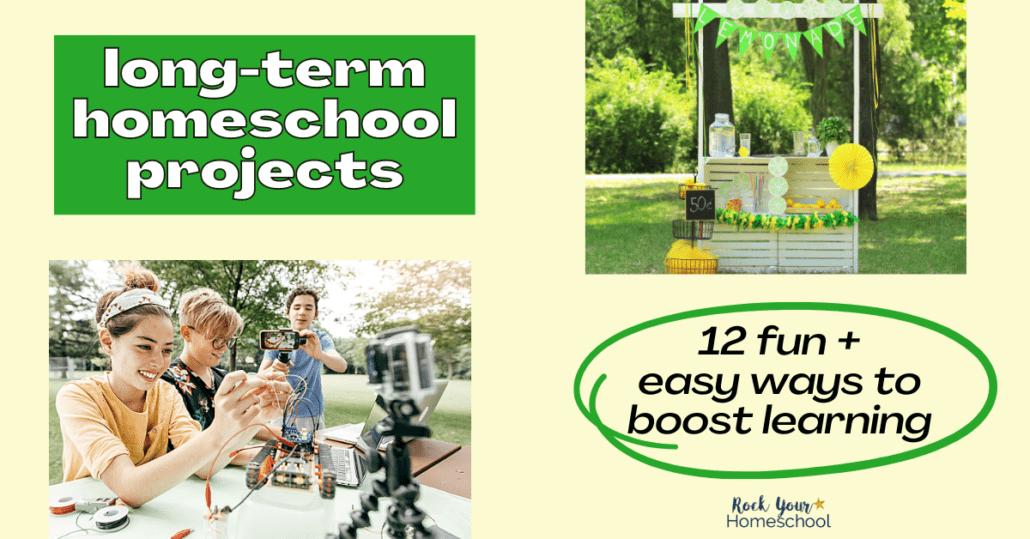 These ideas for 12 long-term homeschool projects are fantastic ways to boost learning fun and more.
