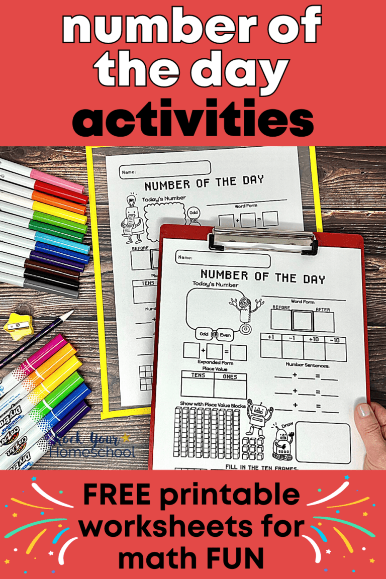 Number of the Day Printable Worksheets for Math Fun (Free)