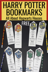 Harry Potter Bookmarks with Hogwarts Houses (Free Printable)
