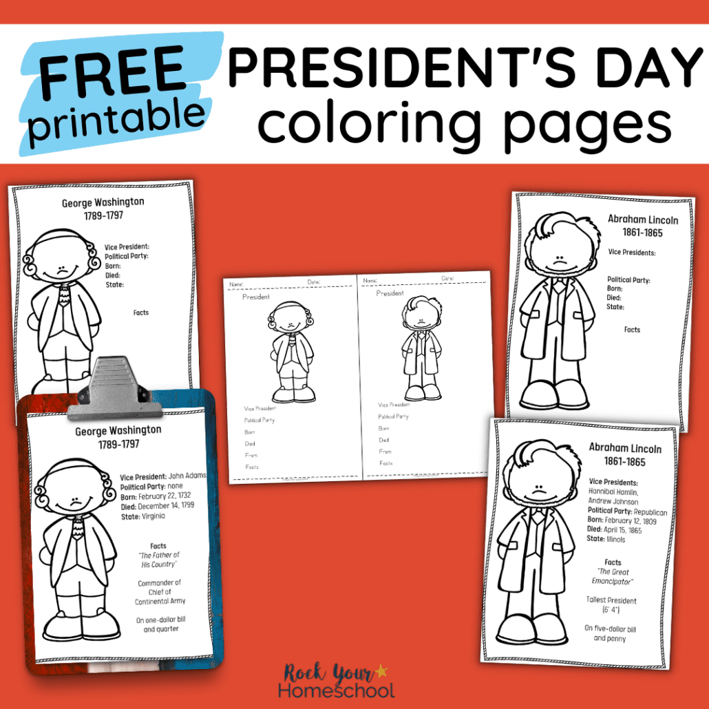 These free printable President's Day coloring pages are fantastic ways to boost learning fun on this special holiday.