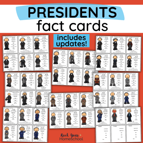 These American Presidents facts cards are fantastic ways to make history fun. Includes Washington through Biden (with updates for each election!). So many creative ways to use and enjoy!