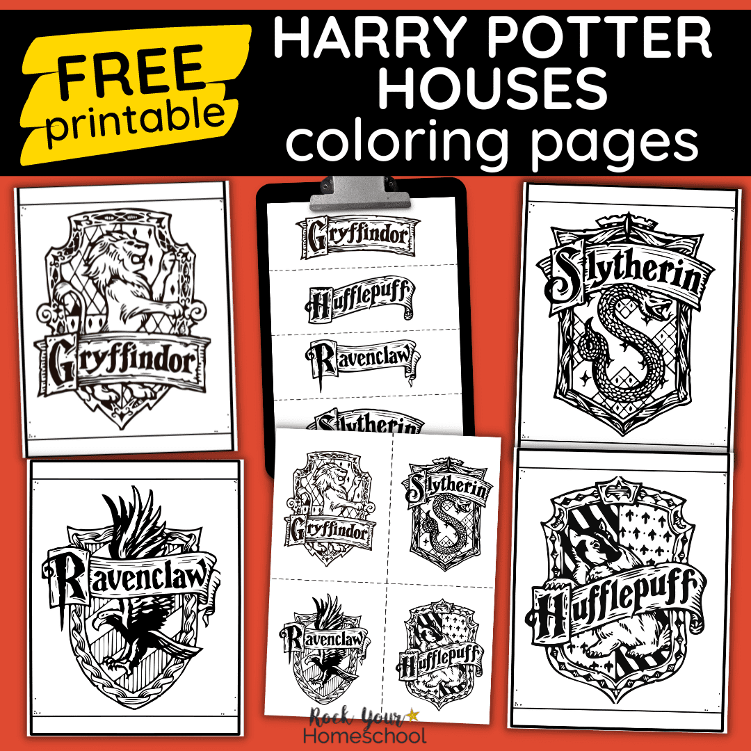 harry potter coloring pages houses