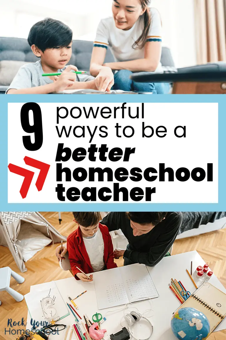 homeschool mom helping her son and homeschool dad working with his son to feature these 9 tips and tricks to be a better homeschool teacher