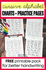 Cursive Alphabet Chart Printable Pack for Handwriting Fun (Free)