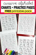 Cursive Alphabet Chart Printable Pack for Handwriting Fun (Free)