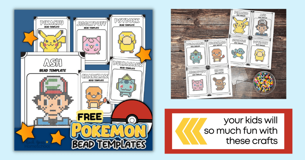 examples of free printable Pokemon perler bead patterns 