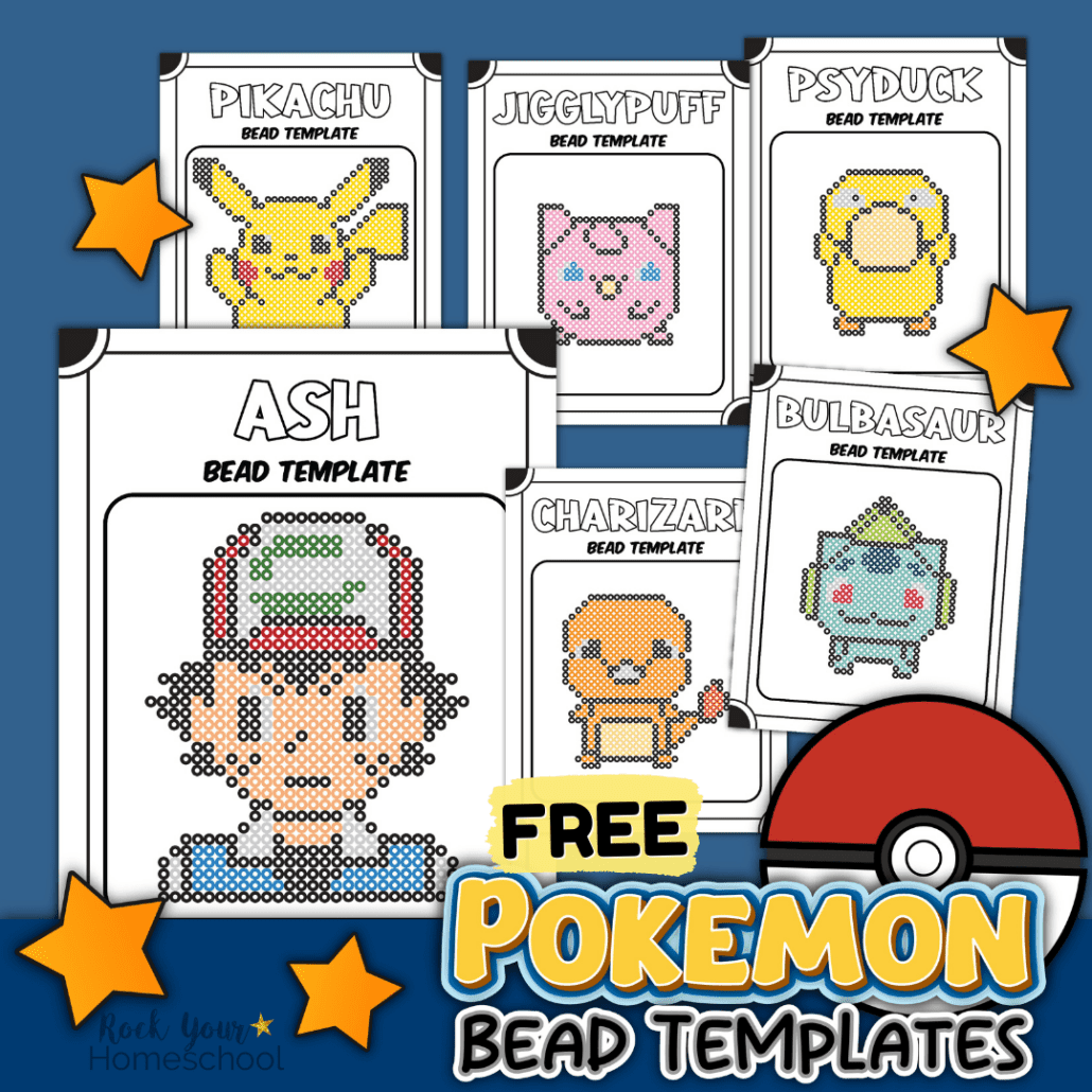 This free printable pack of Pokemon perler bead patterns is a fantastic way to enjoy special crafts with your kids.