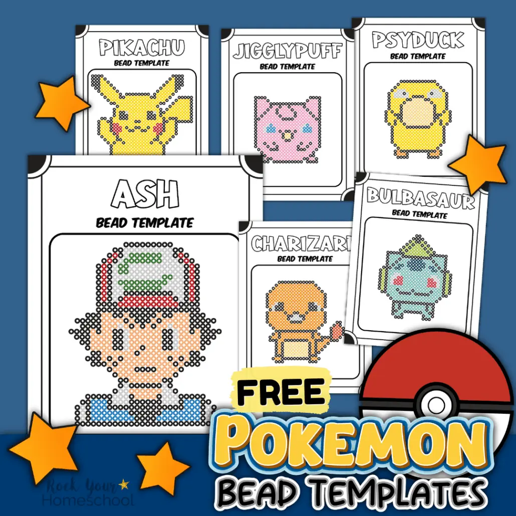 This free printable pack of Pokemon perler bead patterns is a fantastic way to enjoy special crafts with your kids.