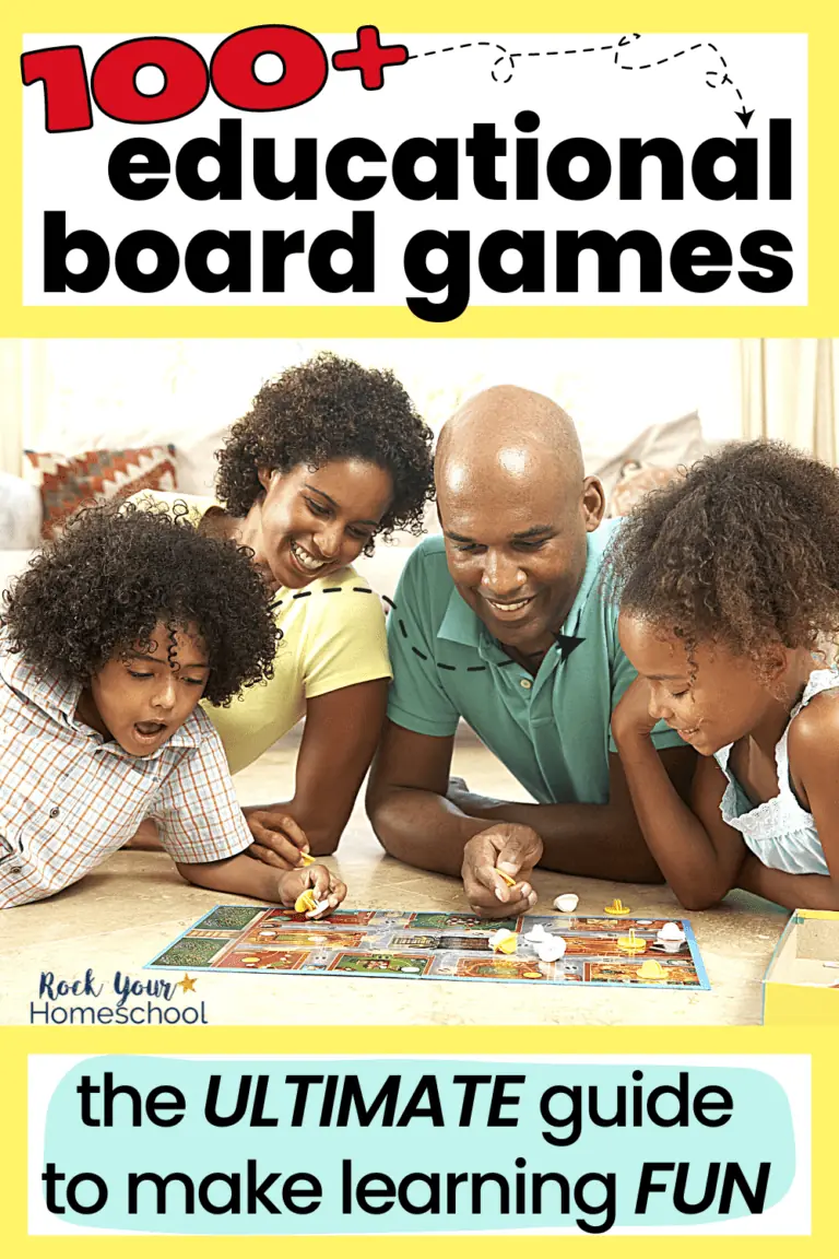 black family on floor with board game to feature how these 100+ educational board games can make learning fun