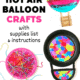 colorful hot air balloon tissue paper craft and hot air balloon suncatcher craft and hot air balloon yarn weave craft.