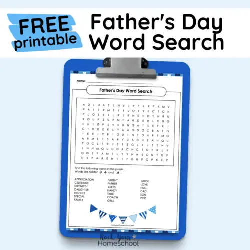 This free printable Father's Day word search is a fantastic activity to help celebrate the holiday.