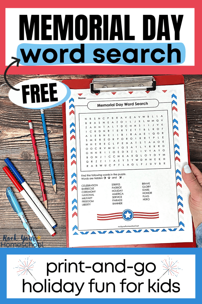 Memorial Day Word Search Free Printable