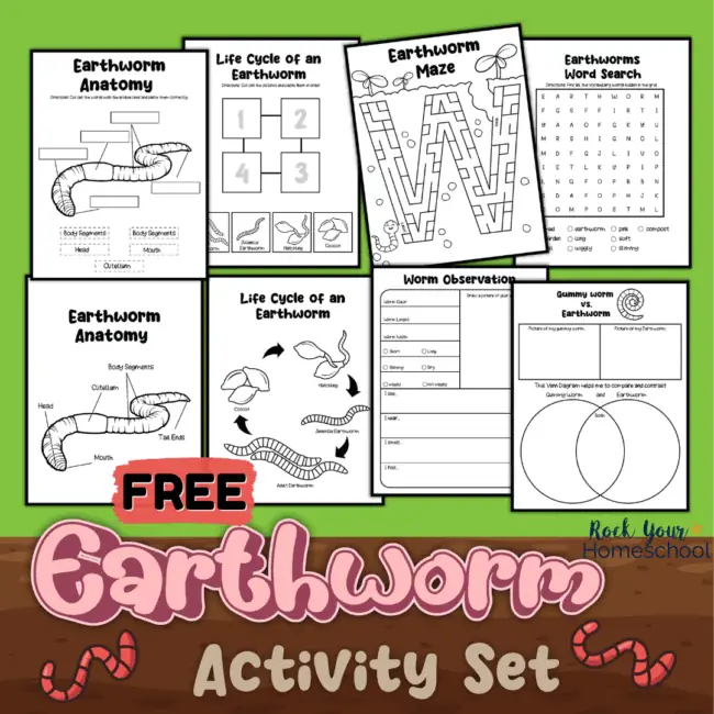 This free printable earthworm activities pack is an excellent way to enjoy science fun with your kids.
