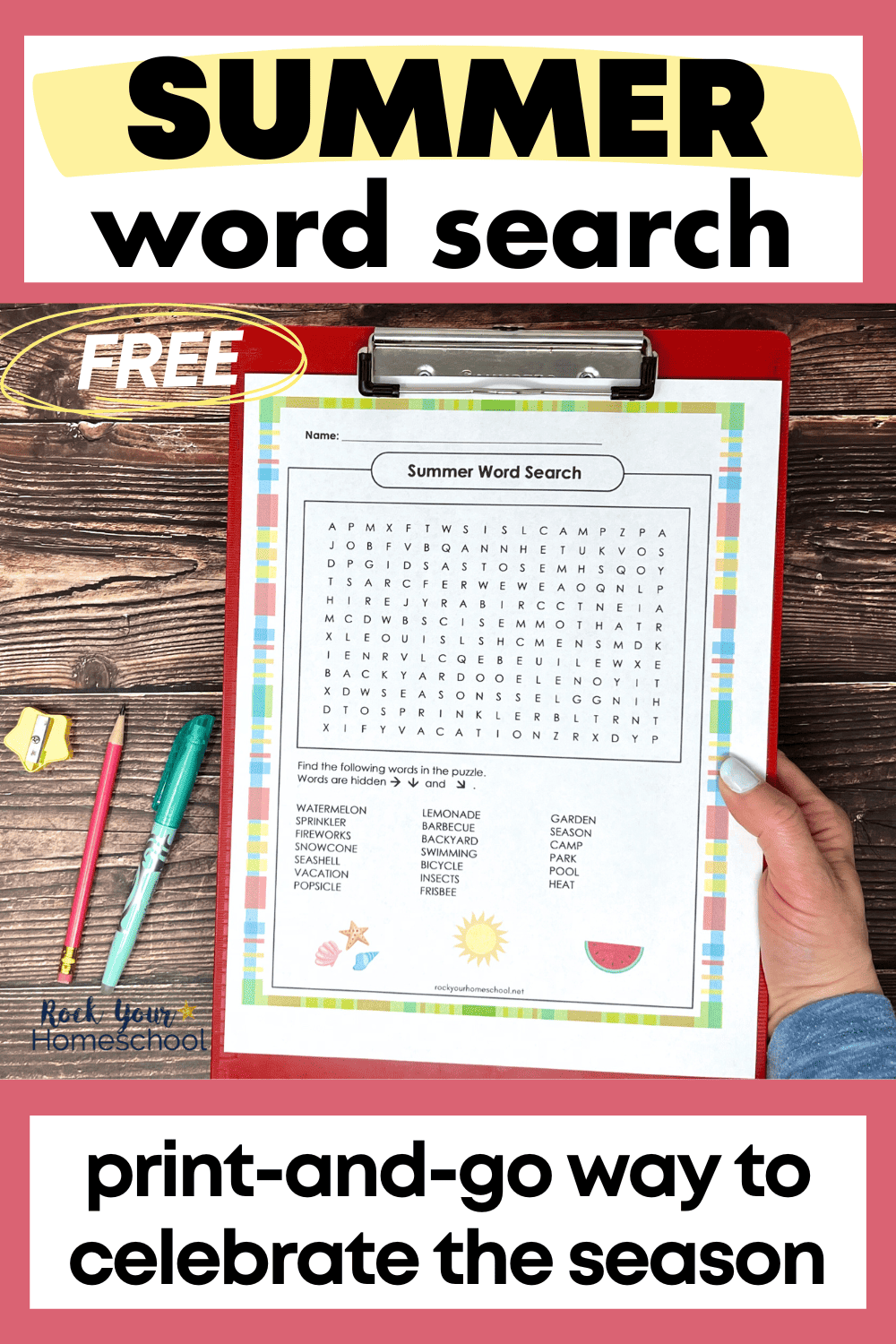 Summer Word Search for a Super Cool Activity for Kids (Free)