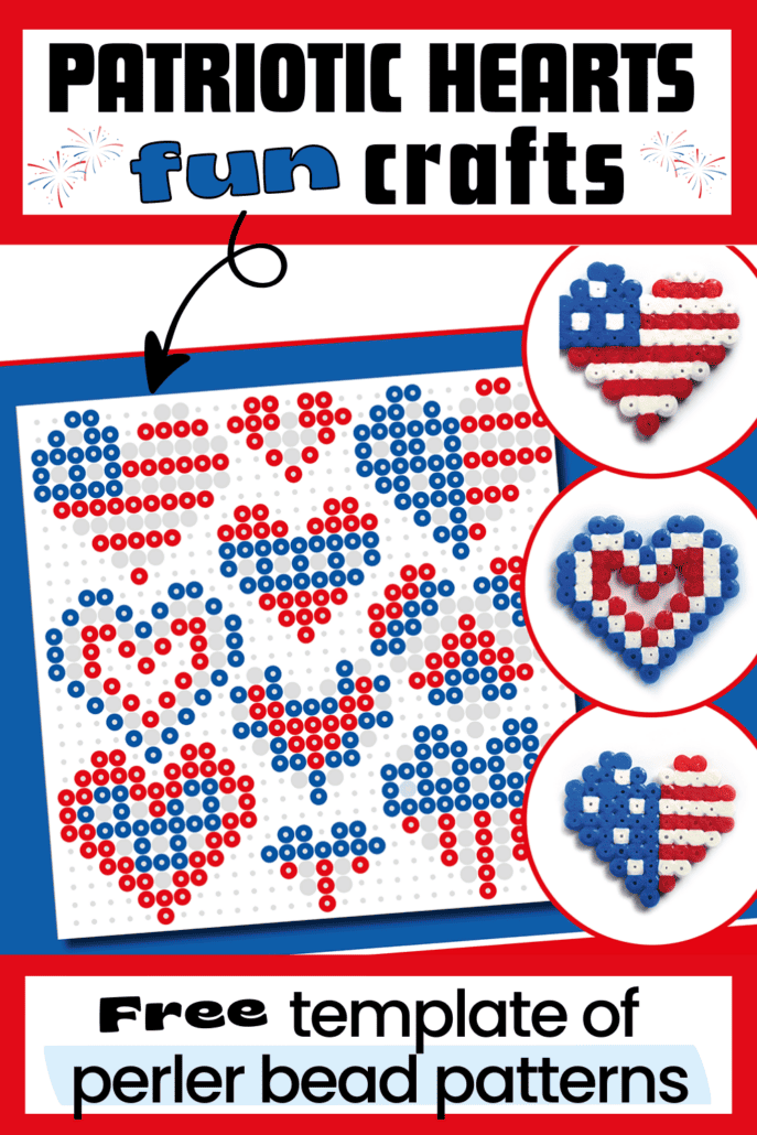 Patriotic Heart Perler Bead Patterns (Free)- Rock Your Homeschool