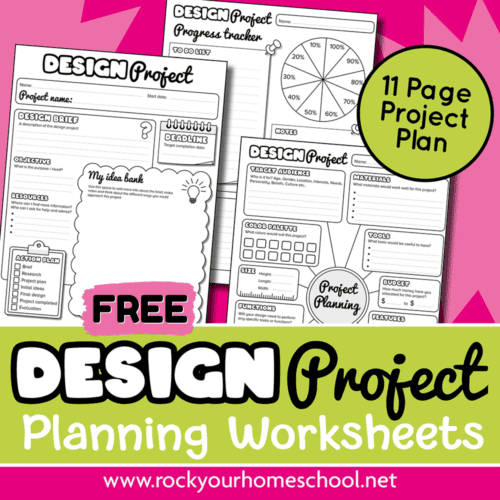 Project planner printable pack with examples of 3 of 11 pages.