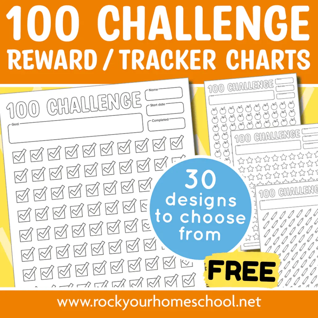 Examples of free printable challenge charts.