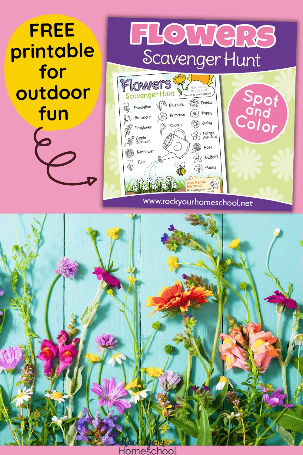 Flower Scavenger Hunt: Fun Activity to Enjoy with Kids (Free)