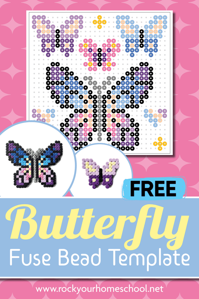 Free printable butterfly perler bead pattern template and examples of these crafts.
