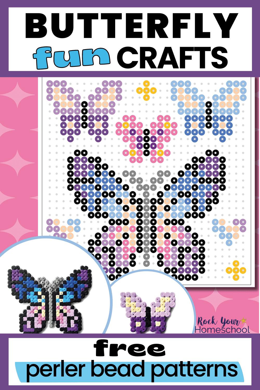 Butterfly Perler Bead Pattern Pack: Fun Craft Ideas for Kids (Free)