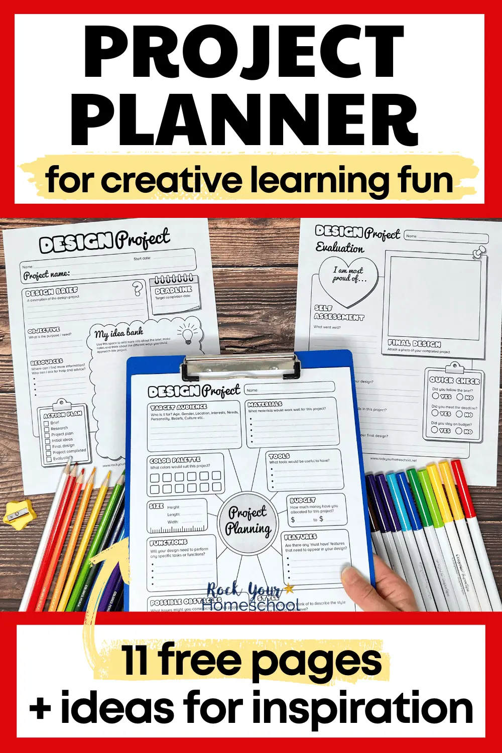Project Planner Printable Pack: Fun Way to Boost Creativity (11 Free Pages)