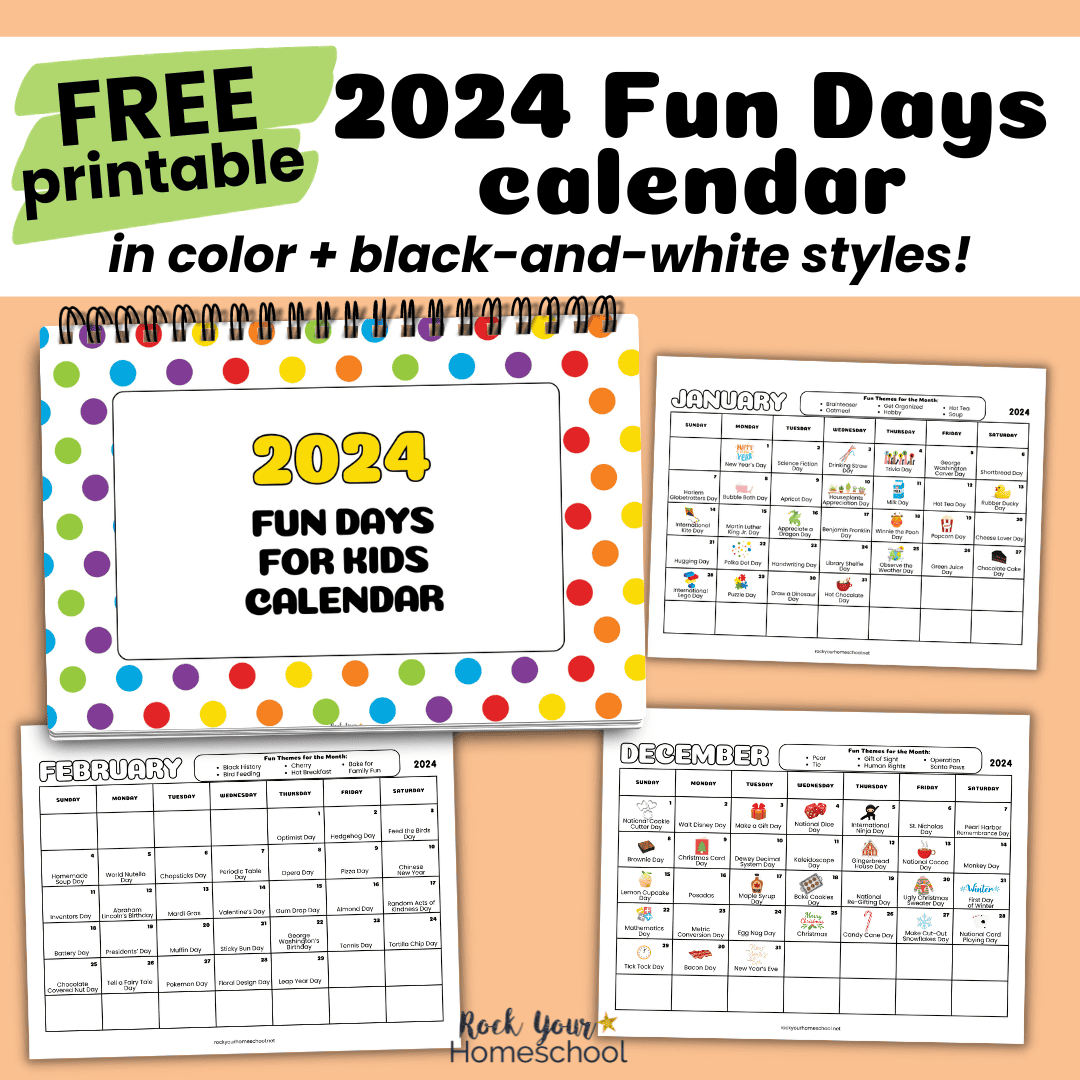 2024 Fun Days Calendar Rock Your Homeschool