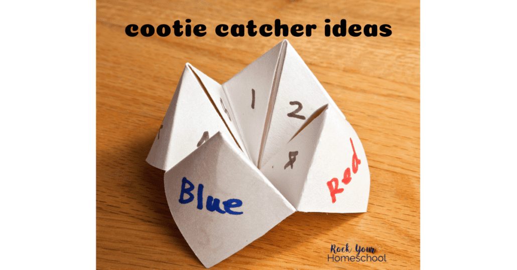 Example of cootie catcher on wood table.