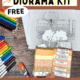 Example of layers of soil for kids diorama kit with markers, color pencils, and glue stick.