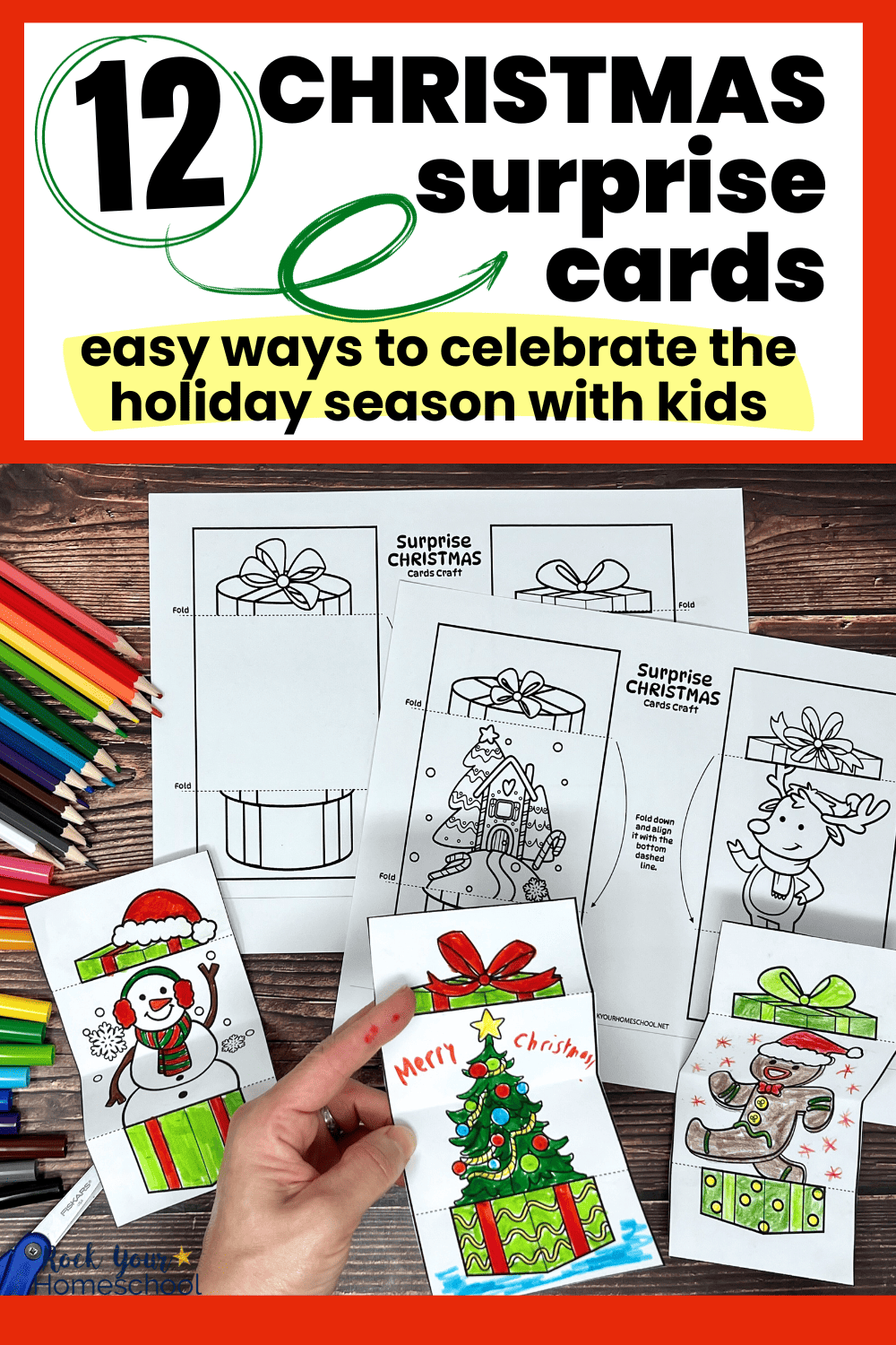 Christmas Cards for Kids: 12 Styles to Color for Fun Surprises (Free)
