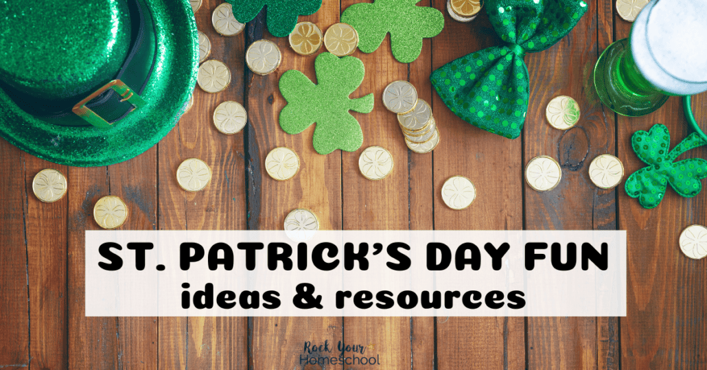St. Patrick's Day themes with leprechaun hat, gold coins, shamrocks, and green bow tie.