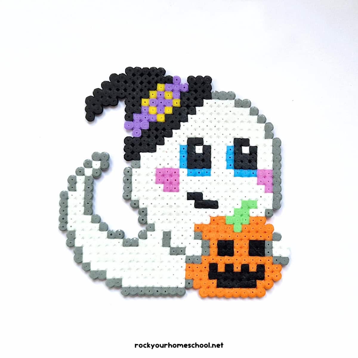 ghost perler bead pattern to make this fun halloween craft (free)