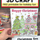 Woman holding completed 3D Christmas craft for DIY coloring fun featuring a cute holiday scene.