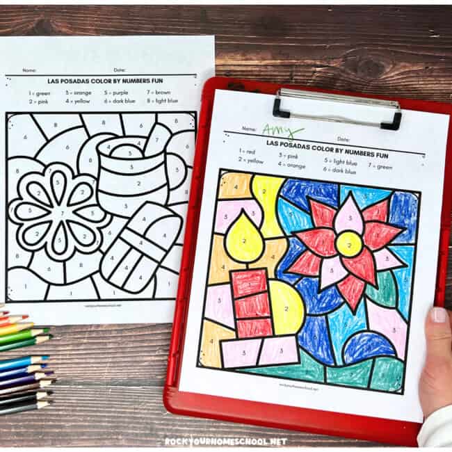 Las Posadas Color by Number for Christmas in Mexico (8 Free) - Rock ...