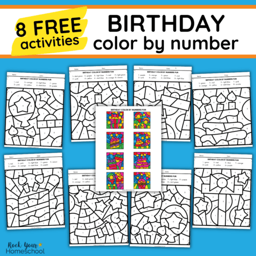 This free printable pack of birthday color by number activities are perfect ways to celebrate these special days with kids.