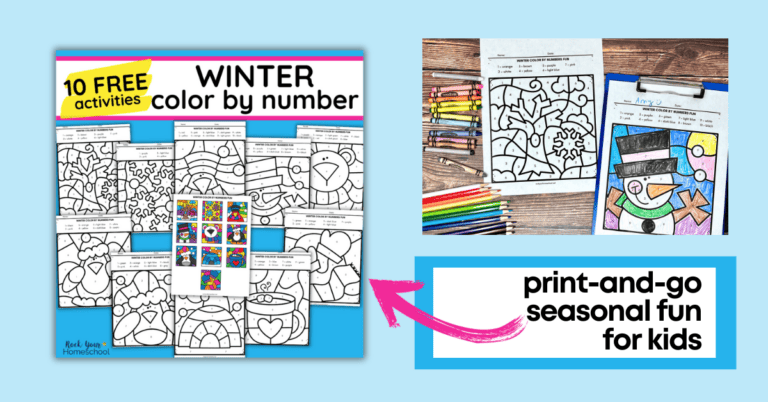 Winter Color By Number Printables for Seasonal Fun (10 Free) - Rock ...