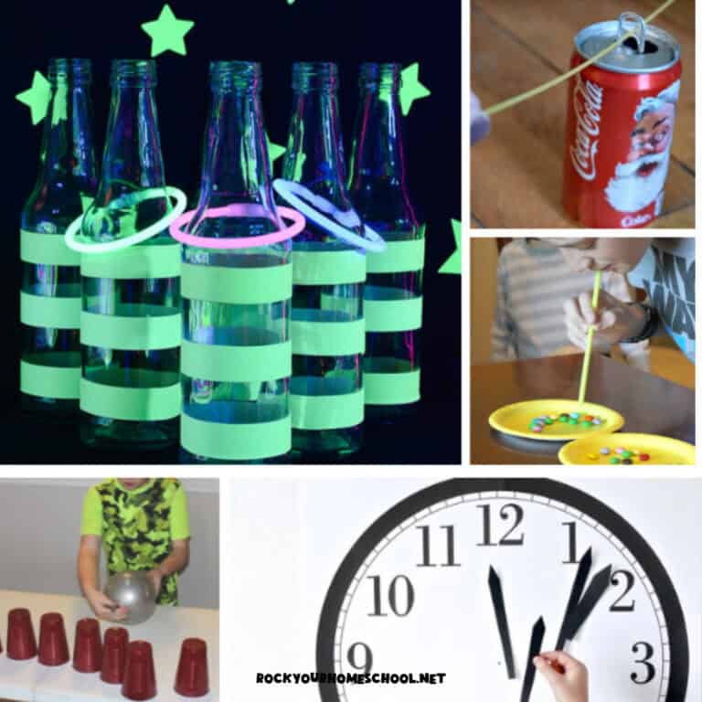 Examples of New Year's Eve minute to win it games for kids.