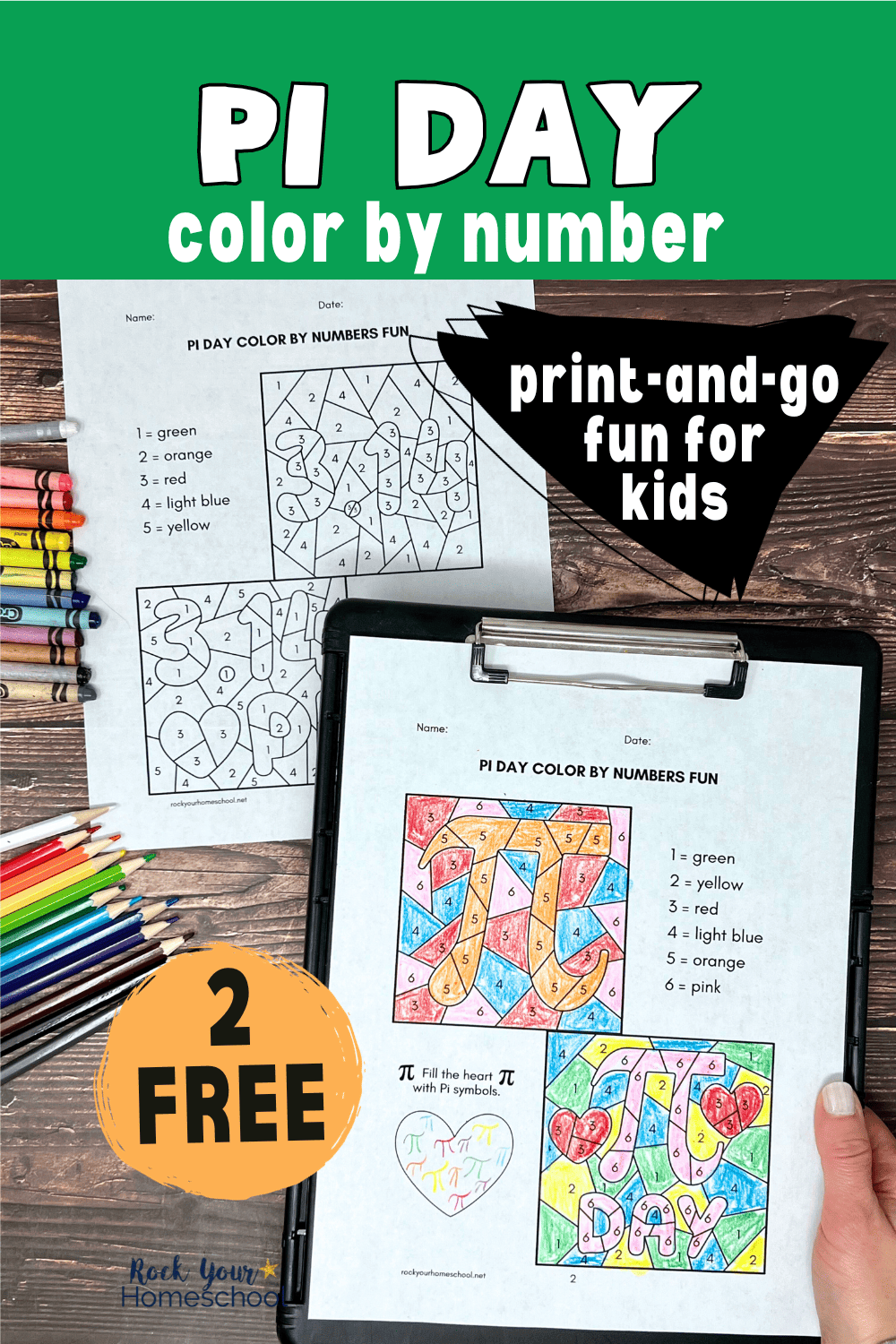 Pi Day Color by Number Printable Pages for Math Fun (Free)